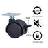 Black Plastic Caster Wheels, 2 inch Locking Small Casters Set of 4 with 16 Screws for Furniture Workbench