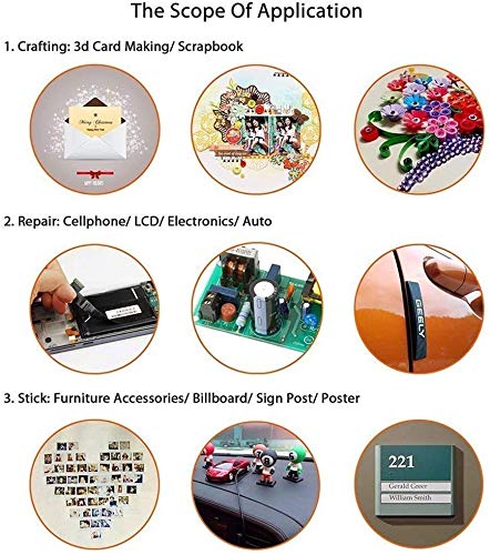 Pimoys 2mm / 3mm x 25m Double Sided Phone Adhesive Tape, 2 Rolls Heat Resistant Transparent Acrylic for Repair