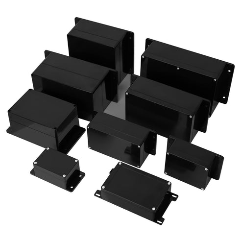 Junction Box IP65 Waterproof Dustproof ABS Plastic Electric Project Enclosure with Fixed Ear, Black, 6.2x3.5x2.5 inch