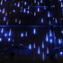 Blue Rain Drop Lights - 8 Tubes 30cm 144 LEDs Meteor Shower Cascading String Lights for Outdoor Christmas Party