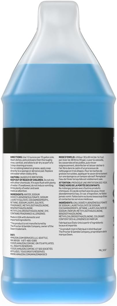 Commercial 1 Pack 2 Amazon Basics Liquid Dish Soap, Gallon