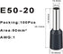 100 Pcs AWG1 Wire Ferrules Terminals, Insulated E50-20 Ferrule Cord Pin End Connectors for Car Audio, Electric,