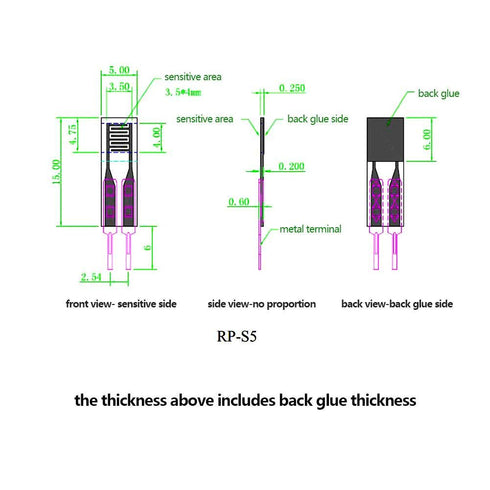 2pcs High Resistance-Type Intelligent Flexible Thin Film Pressure Sensor Measuring Tools (10g~1kg)