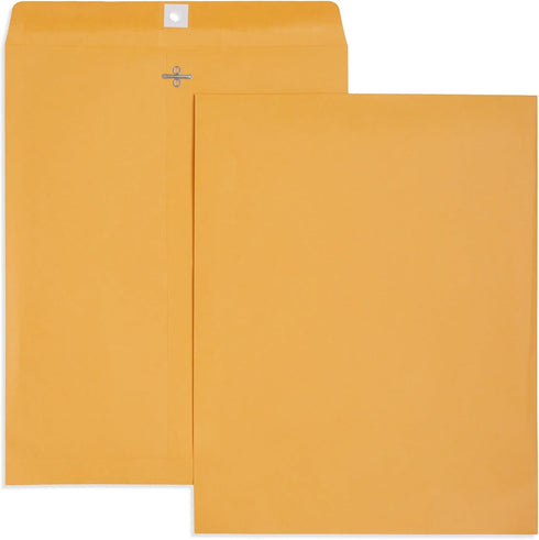 Blue Summit Kraft Clasp Envelopes, 11.5 x 14.5-Inch, Gummed Seal, 100 Envelopes