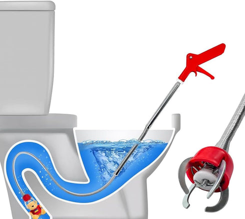 Dipanist 51 Inch Toilet Auger Snake with 4 Claw Grabber Fits Pipes 1.6