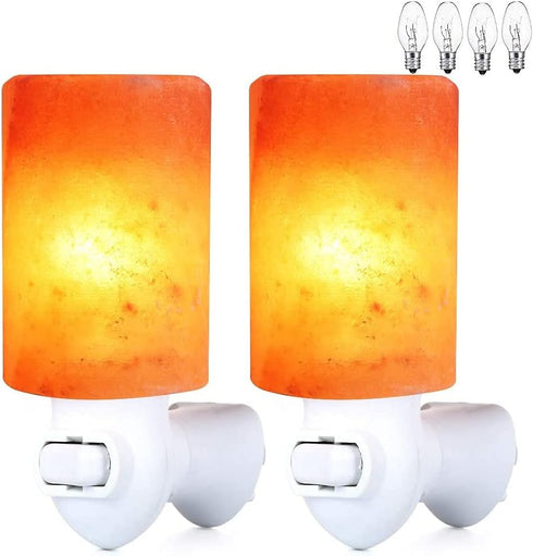 pursalt Himalayan Salt Lamp Plug in Night Light 2 Pack, 360 Degree