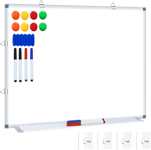 H-Qprobd White Board Dry Erase, 18"x24" Wall Mounted Magnetic Whiteboard with Aluminium Frame for Home Office
