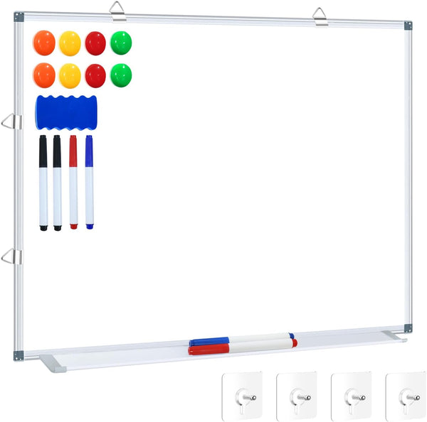 H-Qprobd White Board Dry Erase, 18"x24" Wall Mounted Magnetic Whiteboard with Aluminium Frame for Home Office