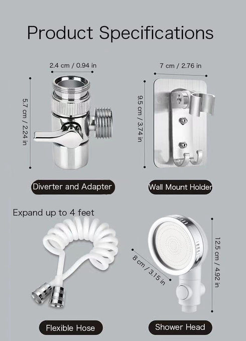 CUTMG Set, Generic Basin Handheld Shower Sink Hose Faucet Sprayer Attachment, with Stop Water-saving Function For Hair