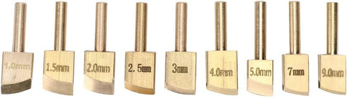 HEEPDD 9Pcs Leather Soldering Tips, Electric Soldering Iron Head Set, Brass Tips from 1mm to 9mm