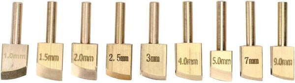 HEEPDD 9Pcs Leather Soldering Tips, Electric Soldering Iron Head Set, Brass Tips from 1mm to 9mm