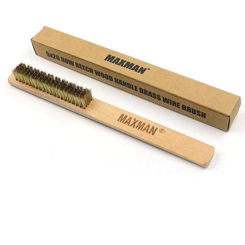 3Pcs, 10" MAXMAN Brass Brush Soft Brass Bristle Wire Brush for Cleaning Metal Rust, Welds, Home and Kitchen, Wire