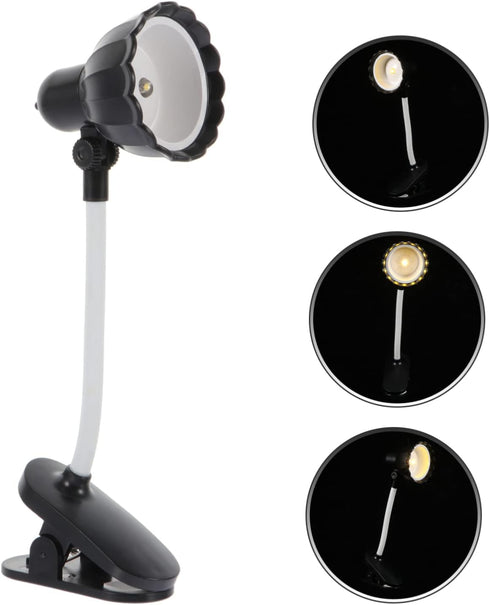 VOSAREA Mini Clip LED Desk Lamp Delicate Micro Clamp Light for Reading Bedroom Dorm Students Portable Table Lighting