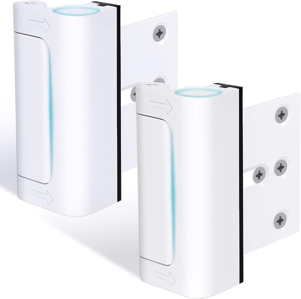 2Pack Door Reinforcement Lock Withstands 800lbs of Force - White Extra Proof