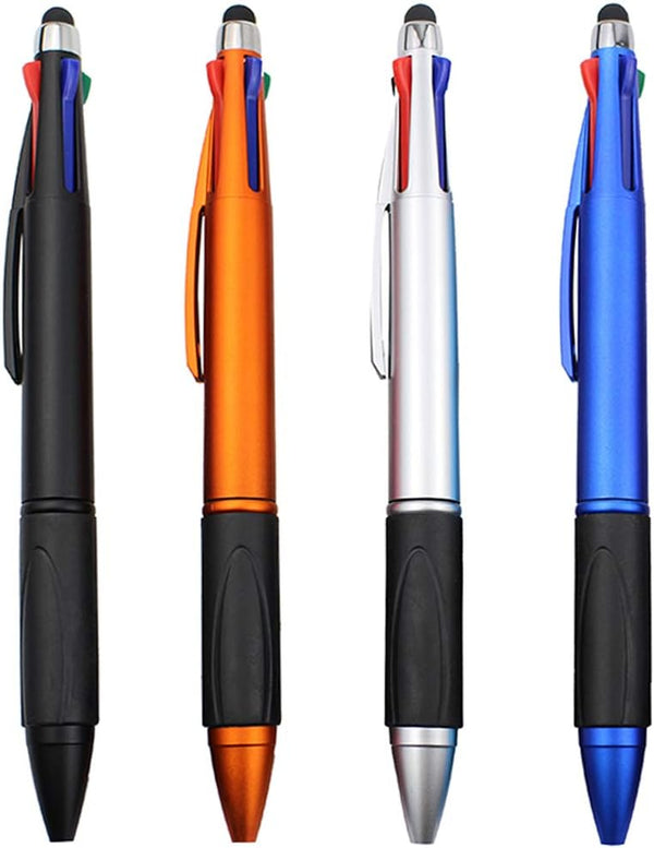Stylus Pen for Touch Screen, 4 Color Multi-colored Ballpoint Pen (1.0mm) for iPad, 4-Pack