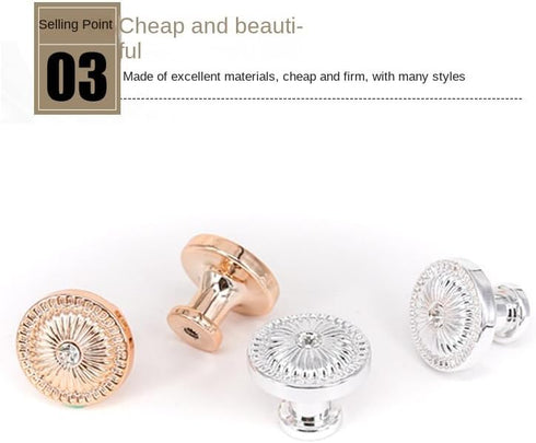 SANCHAKOU 10 1.22 1.1Inch Dresser Knobs Pcs * Single Hole Acrylic Cabinet Drawer Bedside Table Handle Chrome Color