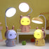 Kids Desk Lamp with Night Light, Cute Cartoon 360 Goose Neck LED Folding Reading Light for Bedroom, Study Table