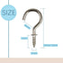 50Pcs 7/8 Inches Brass Plated Ceiling Hooks, Screw Hooks, Silver