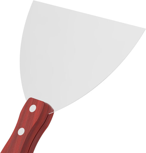 6 Inch Stainless Steel Putty Knife, Wooden Handle Scraper Tool for Drywall, Decals, and Painting