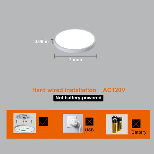ZSYUBO 7 INCH Closet Closet 3000k/4000k/6000k Motion Activated Light, Flush Mount Light Fixture, Motion Sensor Ceiling