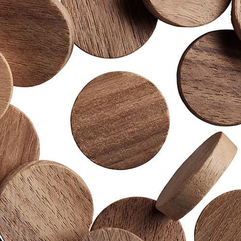 WIDGETCO 1" Walnut Wood Plugs, Face Grain, Woodworking Plugs, Can Be Sanded, Stained,