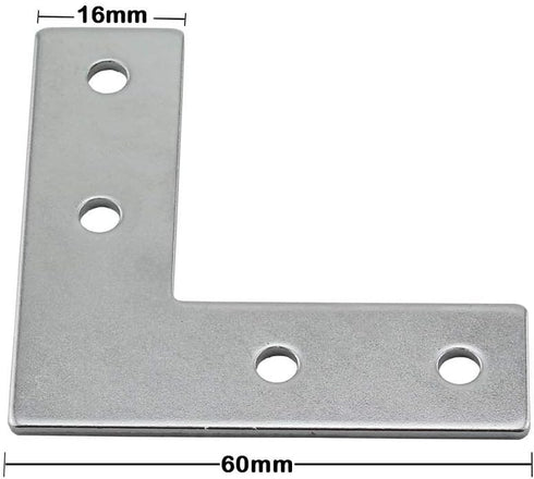 Aluminum Profile Connector Bracket Set - 4Pcs L Shape Connector, 16Pcs M5 T-Slot Nuts, 16Pcs M5x8mm Hex Socket