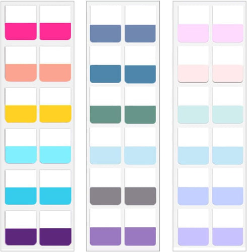 TuNan 720pcs 1 inch Colored Book Sticky Index Tabs Self Adhesive, Repositionable Page