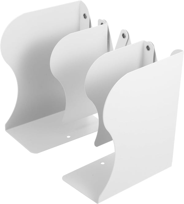 Ipetboom Retractable Desk Bookends Large White Heavy Book Ends Desktop Bookshelf Organizer for