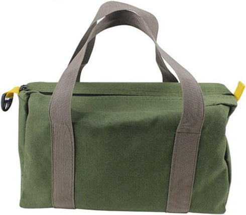 14 Inch Wide Mouth Canvas Tool Bag, Heavy Duty Tool Storage Bag, Large Capacity Tool Tote for Electricians