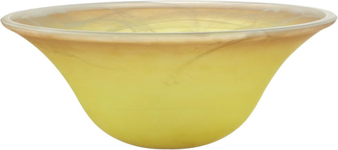 Golhom 12" Tawny Alabaster Glass Lamp Shade, Lipless Glass Lamp Dome, Fixture Replacement Globe for Torchiere Floor