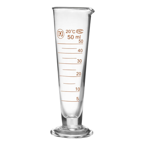 Professional Lab Graduated Measuring Cup with Spout, 50ml Wide Mouth Glass Conical Beaker