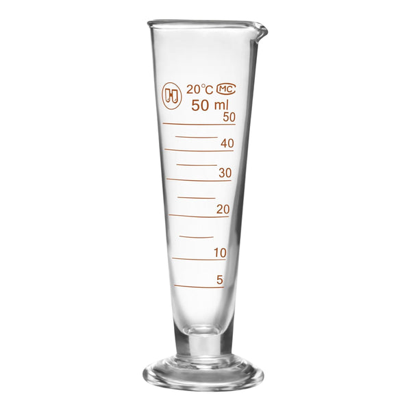 Professional Lab Graduated Measuring Cup with Spout, 50ml Wide Mouth Glass Conical Beaker
