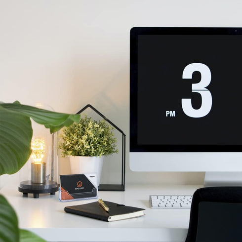 vrupin 4 Pack Clear Acrylic Business Card Holder for Desk, Display Stand for Men, Exhibition, Home & Office