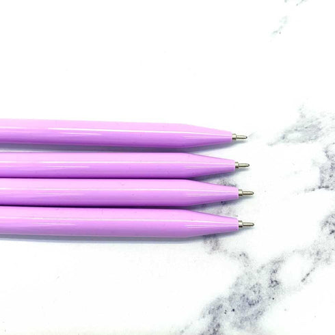 Balmy Pastel Ballpoint Pens, Purple 4Pcs, Comfortable Writing Pens, Black Ink Medium Point 0.7 mm, Cute Office Supplies