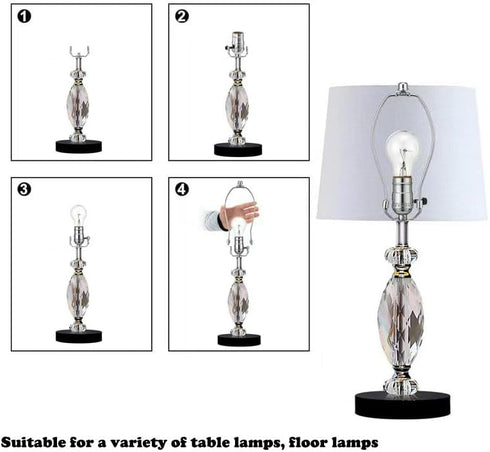 HanWenHone Holder8 Inch -2 SetDetachable 2 Lamp Shade Harp Lamp Harp Kit Shade Holder for Table & Floor Lamps DIY