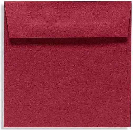 LUXPaper Square Invitation Envelopes | 7 1/2" x 7 1/2" | Garnet Red | Peel & Press | 80lb. Text | 50 Qty