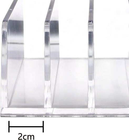 Desk Acrylic Organizer 2 Pack, 5 Compartments Mail Organizer Countertop, Clear Bill Money Organizer for Cash Envelope, Mail Holder Sorter, Acrylic Cell Phone Divider Holder for Charging by Halyuhn