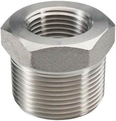 Beduan Stainless Steel Reducer Hex Bushing, 1-1/4" Male NPT to 1" Female NPT Pipe Adapter