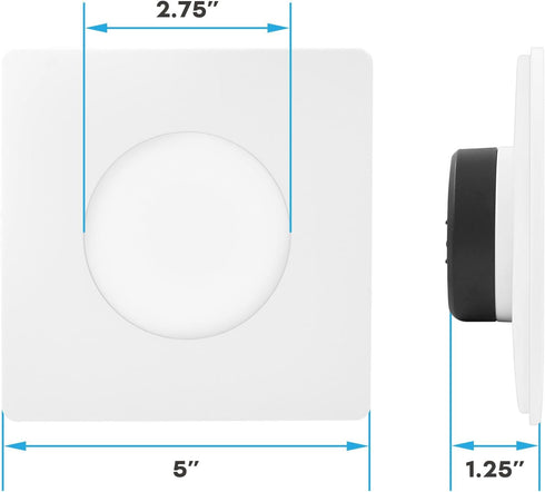 3-4 Inch 7.5W, 5CCT 2700K-5000K, 650LM, Dimmable 4 Inch LUXRITE Square LED Flush Mount & Recessed Light, Magnetic Trim