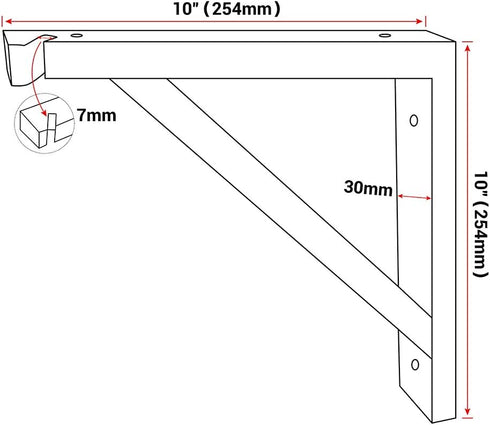 2 Pack 10 Inch Triangle Wood Shelf Bracket Wall Mount - Hand Made Wall Sconce Pendent Lamp Hanging Kit, Decorative