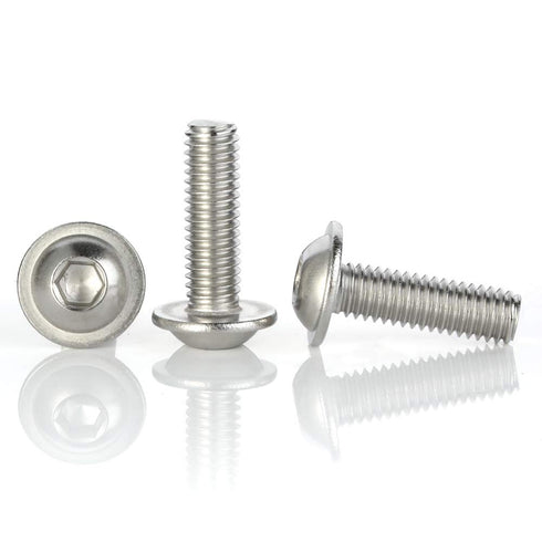 MewuDecor M4-0.7 x 8mm Flanged Button Head Socket Cap Screws, Stainless Steel 18-8, 50 PCS