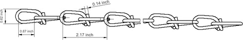 2/0 x 15-ft Powder Coated Steel Double Loop Chain for Swing, Playground Equipment, Gates, and Pet Tie-Outs, 255lbs