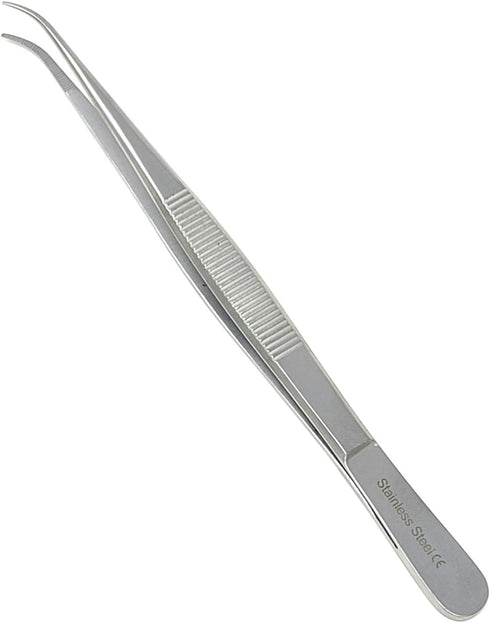 Lab Tweezers High Precision Forceps - 6" Fine Strong Curved Point Stainless Steel Tweezers
