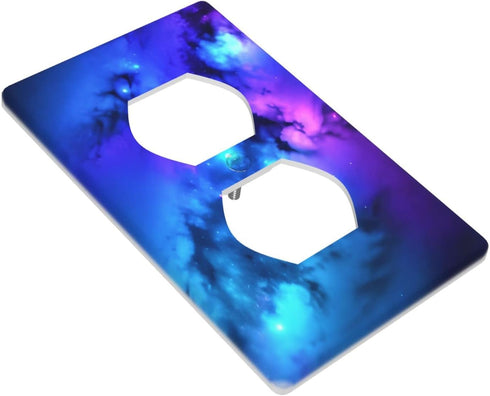 Galaxy Single Duplex Outlet Light Switch Plate Cover Decor Wall Plate Cover For Home Bedroom Kitchen Decorative 4.5 * 2.76 Inches Standard Size by TOLONDINA