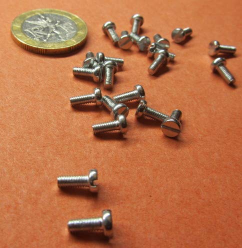 K-mac M2.5 .45 mm 6 mm 300 Zinc Plated Steel Cheese Head Slotted Machine Screws, Fully Threaded, x Thread Size x