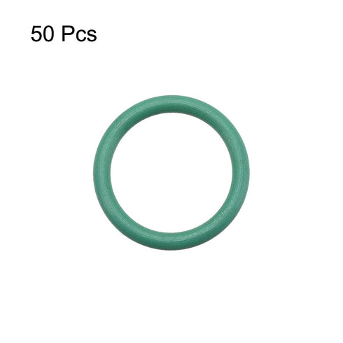 uxcell Fluorine Rubber O-Rings, 13mm OD 10mm ID 1.5mm Width FKM Seal Gasket for Machinery Plumbing, Green, Pack of 50