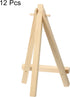 PATIKIL 12 Pack 5.9" Mini Wooden Easel Stand for Displaying Photos, Canvases, Wedding, Wood Color