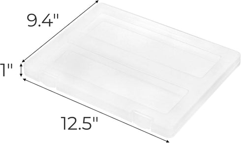 Hiceeden 4 Pack Plastic Project Case for 8.5"x11" Letter File - Transparent Scrapbook Paper Storage Box for Office