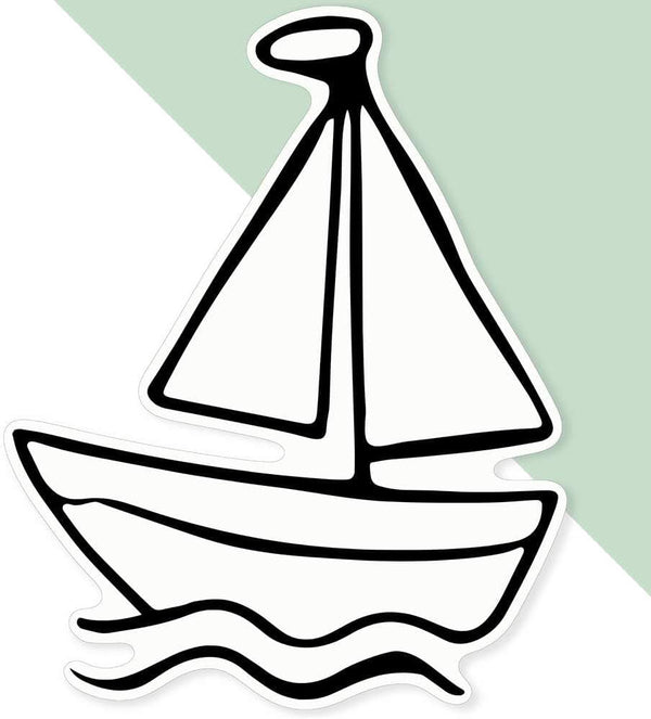 Azeeda 'Sail Boat Toy' White Premium Vinyl Decal Sticker Waterproof, Durable & Easy