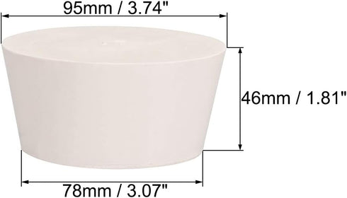 uxcell White Tapered Shaped Solid Rubber Stopper for Lab Tube Stopper Size 79-90mm 1pcs